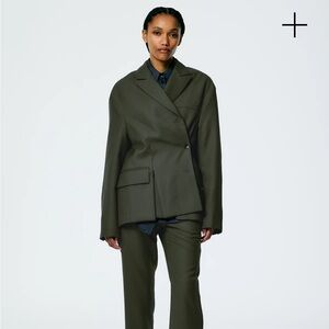 Tibi Grain De Poudre Liam Blazer With Slit Zipper Detail nwt xxs